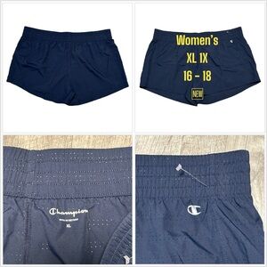 Womens Champion XL 1X 16 - 18 Shorts Sport Lightweight Blue Activewear Athletic